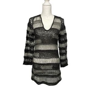 Toi et moi V Neck Sweater Shades of Gray Dress - M/L